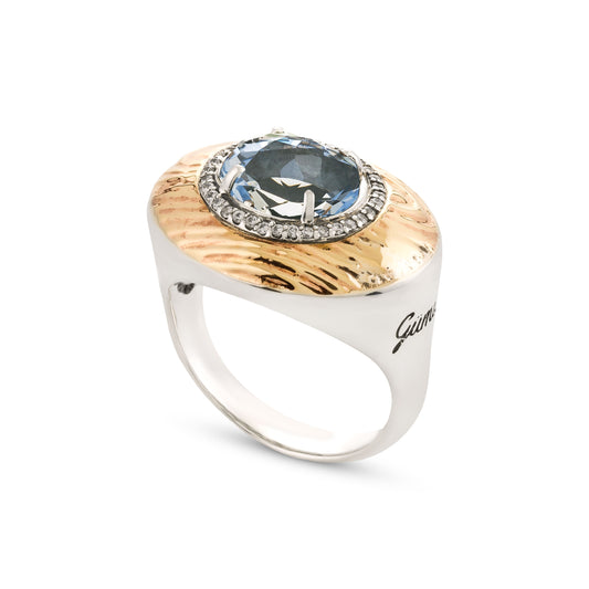 Vallena aquamarine blue ring