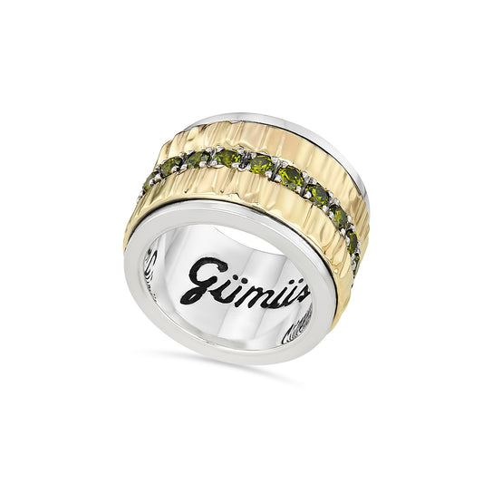 Olive green double sun ring